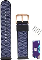 MGHN 20 22mm Watch Straps for Men Women Rubber Watch Strap NATO Strap (Watch Pins Watch Strap Loop Watch Case) (Color : Blue Rose Gold Buckle, Size : 20mm)
