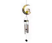 Flower Fairy Moon Crackle Glass Ball Wind Chimes Solar Light