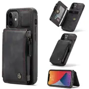CaseMe Shockproof iPhone 12 Mini PU Leather Case Cover Wallet Apple [Black]