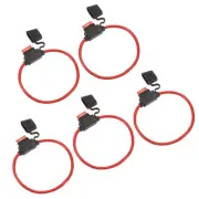 5 Pcs Inline Fuse Holder DC 32V 10 AWG Waterproof Blade Fuse Holder w 10A Fuse