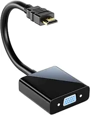 Active HDMI to VGA Adapter, Up to 1080P Male HDMI to Female VGA for PC, Laptop, Ultrabook, Raspberry Pi, Chromebook (Black)