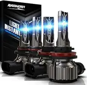 RAMHORN 9005 H11 Light Bulbs Combo, HB3 H8 H9 Instant Plug-In Wireless Light Bulbs,300% Brightness Upgraded 6500K Super Bright Fog Light, Pack of 4