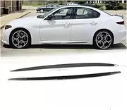 Side Skirts 2PCS Real Carbon Fiber Side Skirts Rocker Panels Extension Kit Add-On Lip Trims Compatible for Alfa Romeo Giulia Base Sport Sedan 2015-2023