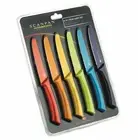 NEW SCANPAN SPECTRUM 6 PIECE STEAK KNIVES COLOURED Rounded Serrated Knife Grip