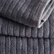 Alessia Rib Rib Bath Sheet Twin Pack - Porcini Grey, Bamboo