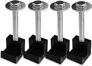 Hirificing 4PCS Truck Tool Box Mounting Kit, J Hook Truck Crossover Tool Boxes for Bed of Truck Aluminum Pickup Toolbox Rail Mounting Kit for Fix Tool Boxes Tie Downs Comes with Fastening Nuts(Black)