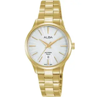 【ALBA】復古時尚對錶女-金色鋼帶29mm(AH7W36X5/VJ22-X358G)