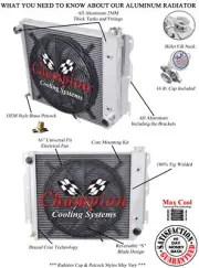 RC Champion 4 Row Radiator Chevy Config,16" Fan-1987-2006 Jeep Wrangler YJ