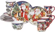 Certified International Magic of Christmas Santa 16pc Dinnerware Set, Service for 4, Multicolored
