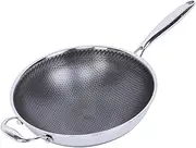 Cookware Fry Pan,Multi Function Stainless Steel Nonstick 12.6 in Baking Pan with Two Handles for Mom Friends Kitchen