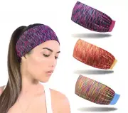 3pcs Women Sport Headband Female Elastic Fitness Sweatband Hairband Workout Gym