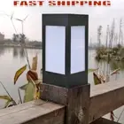 8LED Fence Post Lamp Square Solar Landscape Lamp for Pathway Path (Warm white)