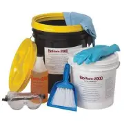 Solvent Spill Kit Cleanup Bucket 5 Gal Absorbent Neutralizer Safety Gloves