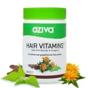 OZiva Hair Vitamins (With Hair Vitamin Blend, DHT Blocker & Omega 3) 60 CAPSULE
