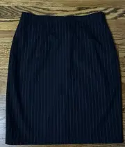 Banana Republic - Navy blue pinstripe PENCIL straight WOOL blend skirt, size 8