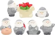 8pcs Sleigh Santa Claus Snow Landscaping Decoration Accessories Small Ornaments 8pcs Christmas Decorations Snow Globe Santa Snowglobe Christmas STO Miniature Santa Decor Resin
