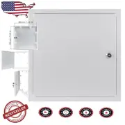 Versatile 12x12 Lockable Access Panel with Concealed Hinge & Key - White Coating