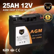 MOBI 25AH 12V AGM Battery Deep Cycle Mobility Scooter Golf Cart Camping Volt