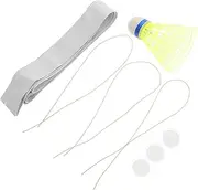 Abaodam Badminton Training Kit Adjustable Rebound Trainer for Practice Portable Badminton Training Tool with Elastic Cords Hooks for All Skill Levels Use