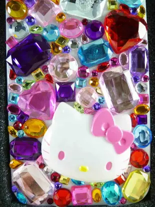 【震撼精品百貨】Hello Kitty 凱蒂貓 HELLO KITTY iPhone4貼鑽手機殼-彩色寶石 震撼日式精品百貨