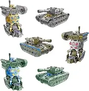 Pack of 3 Transformer Toy Deformed Car Robots, Deformable Tank Deformation Robot, Manual Deformation Model, Car Robot Car Toy Gift Children and Adults