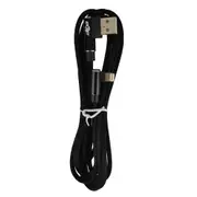 USB Double Elbow Cotton Linen Black Charging Cable For iphone ipad