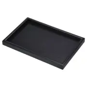 12x8" Wood Serving Tray Rectangle Decorative Platter Home Kitchen Table, Black