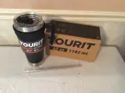 40 oz Stainless Steel Large Tumbler Double Wall Insulated Mug w/ Straws & Handle