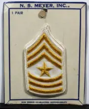 US Army Sergeant Major SGM Small Rank Insignia Patches Pair Dress Whites