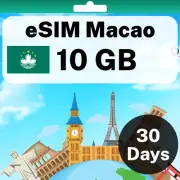 eSIM Macao - 10 GB - 30 Days - Travel eSIM | QR code activation