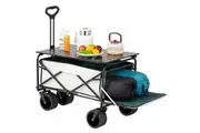 YOPOWER Wagon Cart Foldable Collapsible Heavy Duty, 330LBS Portable Utility Grocery Wagon w/360 All-Terrain Wheels, for Sports Camping Shopping