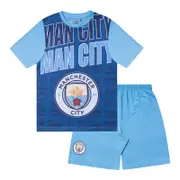 Manchester City FC Manchester City Boys Pyjamas Short Kids OFFICIAL Football Gift Navy Blue 12-13 Years