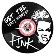 PINK Singer Artist Vinyl Record Wall Clock Get the Party Started Design