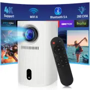 Mini Projector with WiFi and Bluetooth, Portable Projector 4K 1080P Support, ...