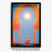 Pixel Art Poster - Orange Ark (8 Bit Psychedelic Trippy Weird Video Game Print)