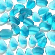 KEWAYO Fish Tank Glass Stone, Garden Cobblestone/Aquarium Gravel, for Outdoor Decor, Fish Tank, Walkway Driveway Plant Pots Yard(Matte, Sea Blue 500g)