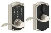 *1-Pack* SCHLAGE Touch Camelot Latitude Lever Satin Nickel FE695VCAM619ACC