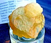 Libyan Desert Glass Meteorite Tektite impact specimen( 540 crt)dimples Green Gem
