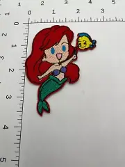 Disney The Little Mermaid Ariel and Flounder Iron-On Embroidered Patch #722