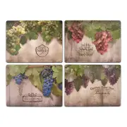 PIMPERNEL, SET OF 4, "TUSCAN VINEYARD" CORK-BACKED PLACEMATS, NEW IN BOX