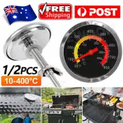 1/2PCS 10-400℃ Barbecue Thermometer Gauge Stainless BBQ Smoker Grill Temperature