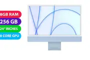 Apple iMac 2021 (M1, 8GB RAM, 256GB, 8 Core GPU, Blue, 24inc) - Refurbished (Excellent)