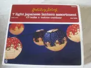 Holiday Living 7 Snowman Winter Paper Christmas Lights Japanese Lantern Style