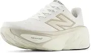 [New Balance] Womens Fresh Foam X More V5 Running Shoe, White/Sea Salt/Light Gold Metallic, 6 Wide