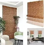 Bamboo Blinds 48 inches Wide,Outdoor Reed Roller Blinds,Roman Window Shades,Cordless Design,Hand-Woven,Customizable (Color : 122x183cm/48x72in)
