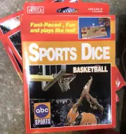 Vintage Hoyle Sports Dice Basketball Game Flaw Factory Sealed 1990’s damaged Box