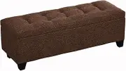 Footstool Change Shoe Bench Modern Simplicity Multi-Functional Storage Breathable Linen Upholstered Seat for Bedroom Living Room Leisure Stool Bearing Weight 150kg Ottomans (Brown 100cm/39.4in)