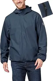 [Chiemsee] Men's Waterproof and Breathable Rain Jacket Lightweight Rain Jacket Foldable Functional Jacket Logo, Hood & Side Pockets Waterproof Jacket Men in 3 Colours Size S-3XL