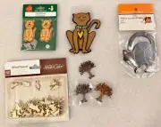 52 pc Wood Veneer Die Cut Cats,3 Die Cut Trees, 4 Die Cut Cats& 2 MIce- All Wood
