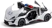 Die-cast 1:32 for Lykan Hypersport Model Cars Alloy Diecast Micro Simulation Police Car Sound Light Pull Back for Gifts Collection Miniature Vehicle